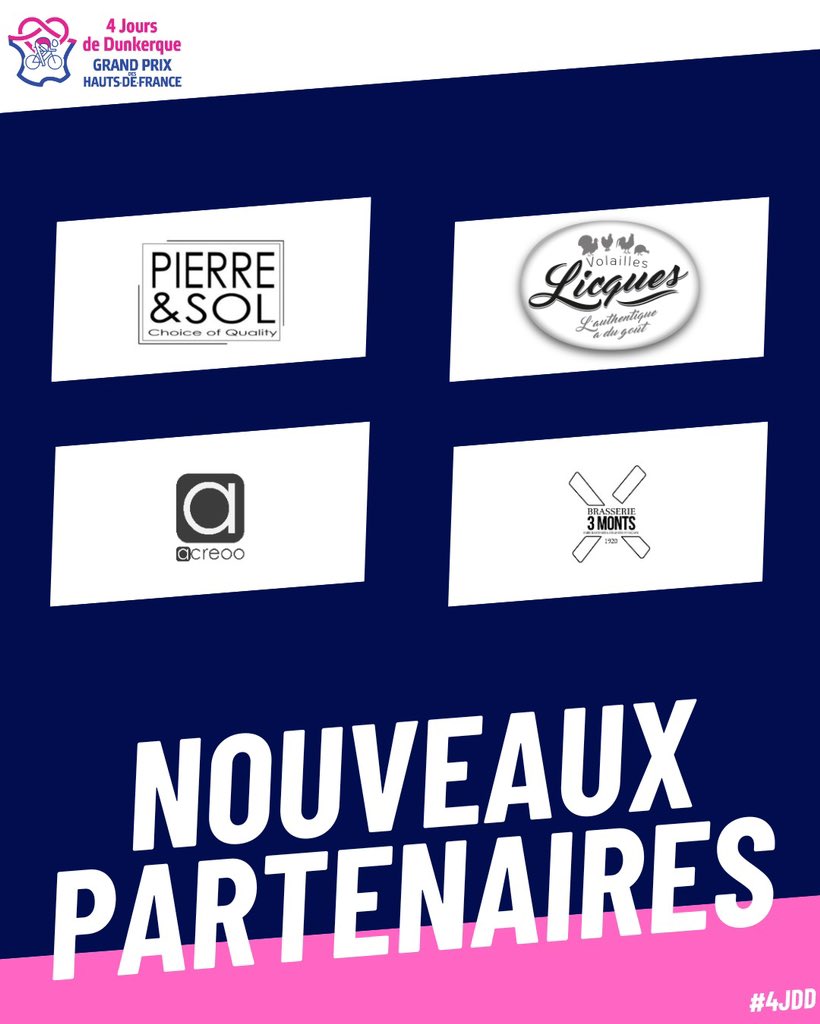 Bienvenue à nos nouveaux partenaires, Pierres et sol, Licques et volailles, Acreoo et la Brasserie 3 Monts ! 

<a href="/hautsdefrance/">Région Hauts-de-France</a> 
<a href="/Dunkerque/">Ville de Dunkerque</a> 

#4JDD