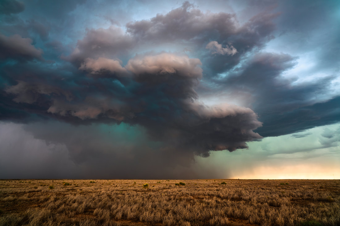 Storm clouds & rain on the horizon. Great Plains. USA. NMP.