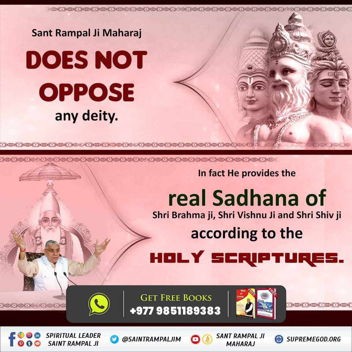 #तिनै_देवता_कमलमा Jagat Guru Rampal Ji Maharaj doesn't prohibit the worship of gods like Brahma, Vishnu, Shiva, Durga and Ganesh. Instead, he guides us on the correct path of worship, leading us closer to the Supreme God.