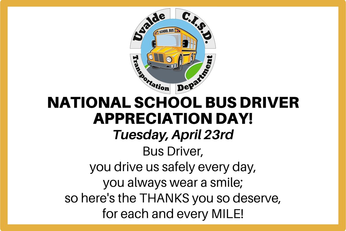 🚌 Today, we're celebrating our amazing school bus drivers! 🎉 Let's give a huge shoutout to the incredible men and women who ensure our students get to and from school safely every day. Thank you for your dedication, patience, and commitment to keeping our kids safe!
