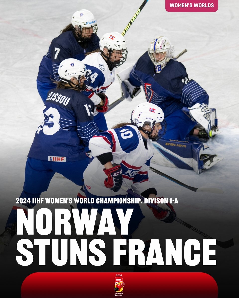 Norway edges France in a shootout thriller and remains undefeated at the 2024 #WomensWorlds Divison 1A.🇳🇴💪 @norskishockey

Full Day 2 recap at IIHF.com ⤵️
iihf.com/en/events/2024…