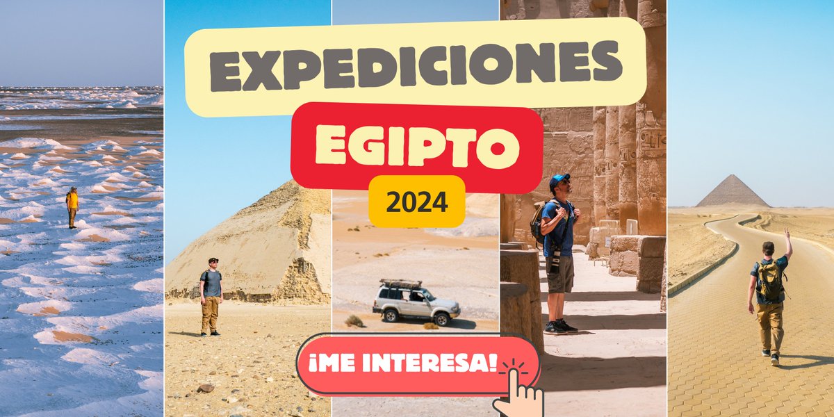 Este año lanzo mis expediciones documentales a #Egipto 🇪🇬 ¡Nuevas fechas para después del verano ☀️! 🇪🇬 EXPEDICIONES 2024 🇪🇬 3 - 14 Septiembre 30 Septiembre - 11 Octubre 25 Noviembre - 6 Diciembre Más info aquí: ℹ️ mochilerostv.com/viajes-de-auto… #viajes #turismo