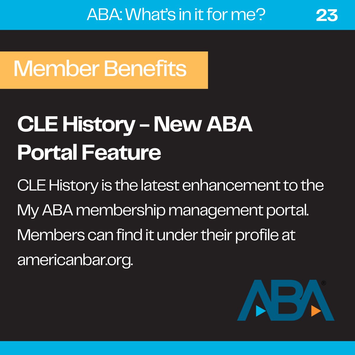 Michelle Behnke (@abapres_elect) on Twitter photo Exciting news! Introducing #CLE History on My <a href="/ABAesq/">American Bar Association</a> portal! Keep track of CLE credits effortlessly. Check it out here: americanbar.org Exciting news! Introducing #CLE History on My <a href="/ABAesq/">American Bar Association</a> portal! Keep track of CLE credits effortlessly. Check it out here: americanbar.org