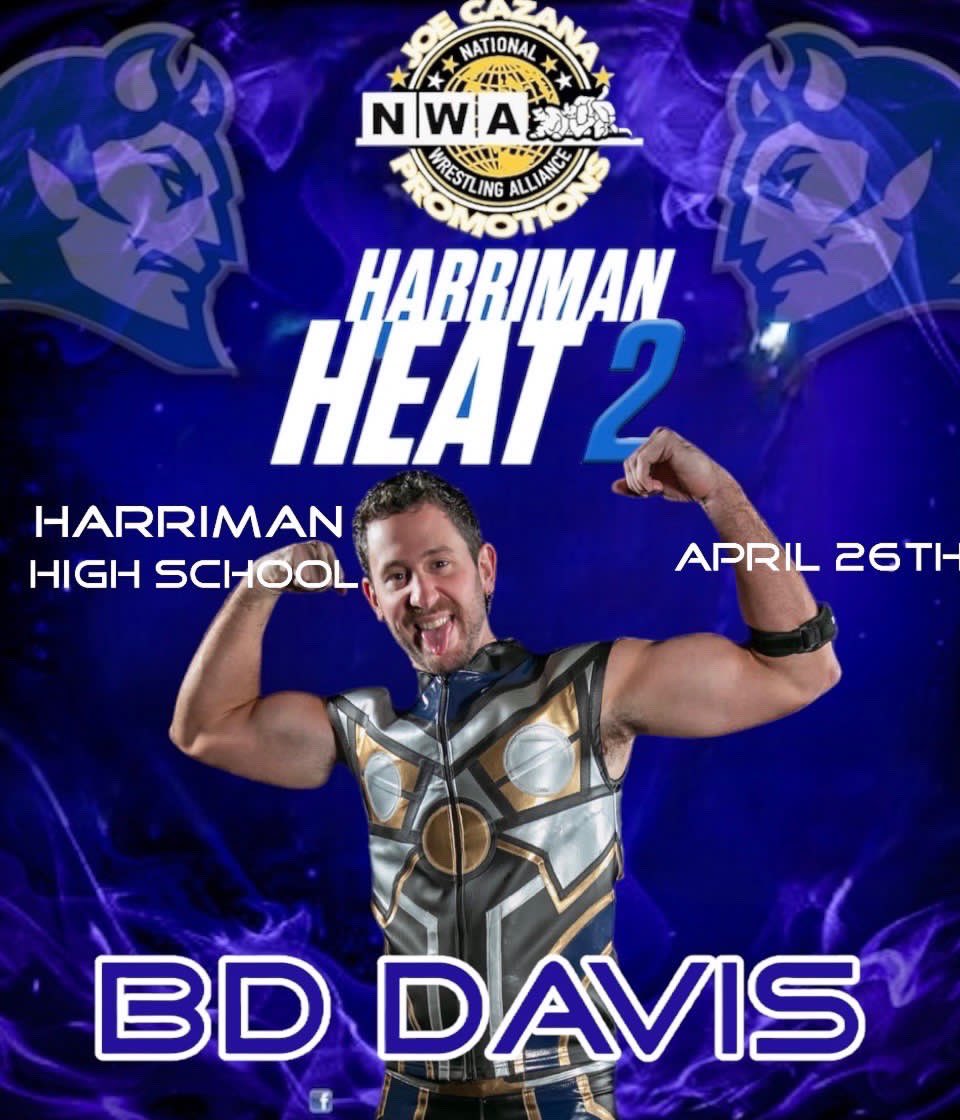 They *almost* got my name right, so I’ll just have to put on a great show so they know it next time. See you Friday, at @nwa’s Harriman Heat 2 show.