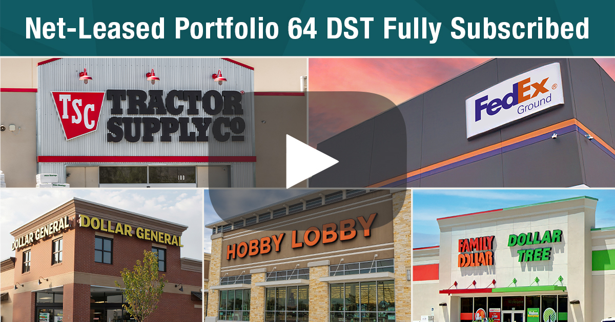 Learn about Net-Leased Portfolio 64 DST, a fully-subscribed offering structured to provide monthly distributions with a current annualized rate of 5.00%: bit.ly/ERNews-NLP64

#AccreditedInvestors #MarketVolatility #AlternativeInvestments #NetLease #PortfolioDiversification