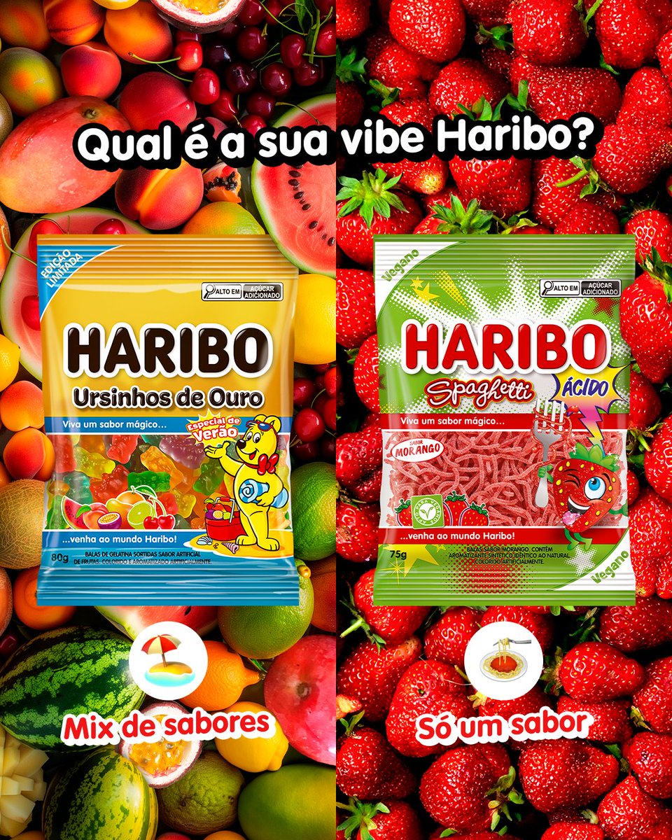 haribobrasil's tweet photo. E tem mais, vocês preferem minhas balas docinhas ou aquelas azedinhas? 😋💥 Harifãs, quero saber TUDO! https://t.co/X0DhWhLRCX