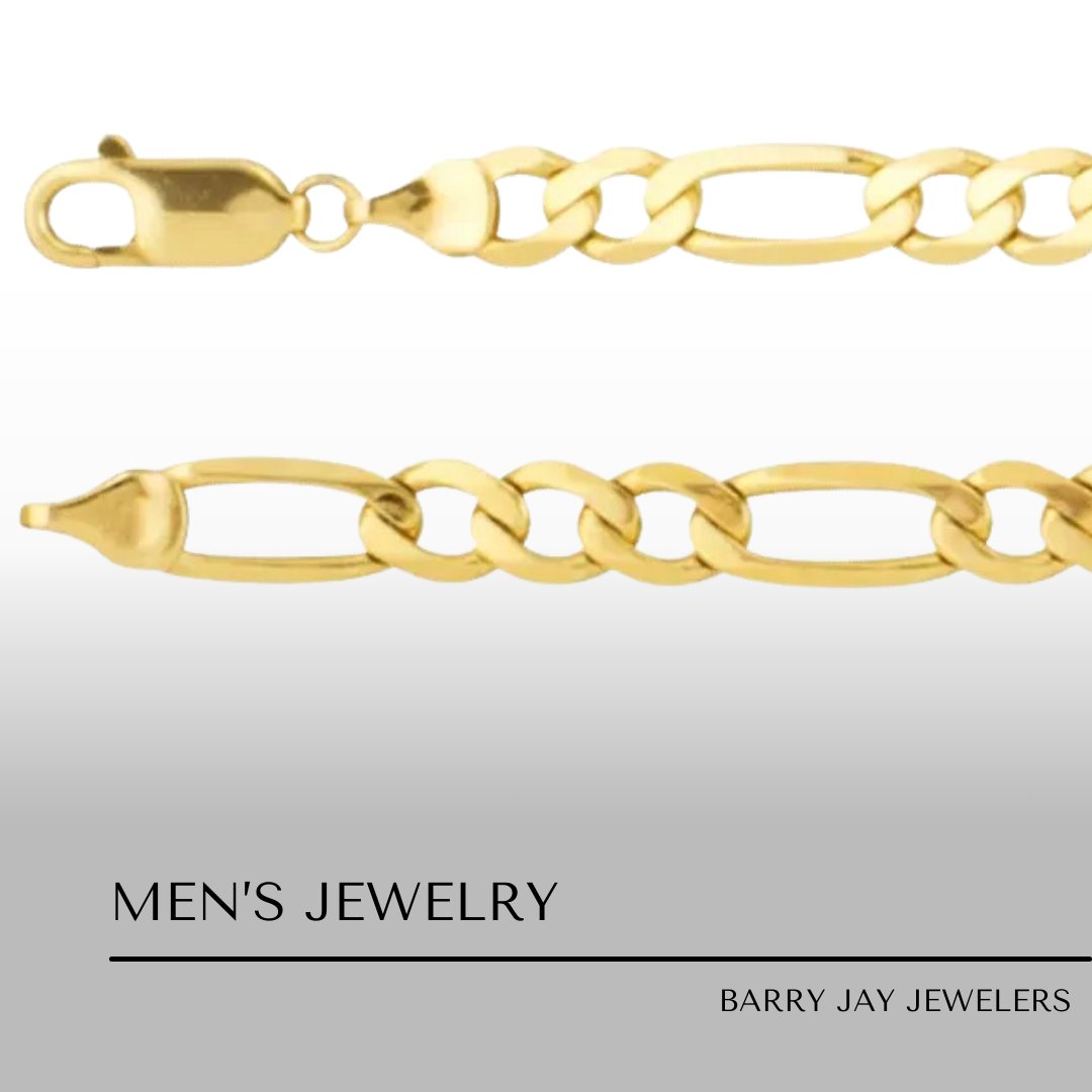 Elevate your style with timeless sophistication – the 14K Yellow 5.5mm Figaro Chain, a classic accent for every neckline. ⛓️✨ 

#BarryJayJewelers #Swarthmore #WomensJewelry #MensJewelry #Diamonds