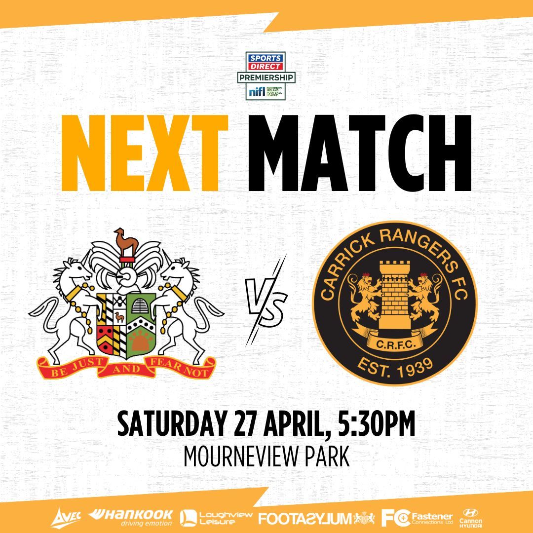 𝗧𝗵𝗲 𝗙𝗶𝗻𝗮𝗹𝗲

🆚 Glenavon
📆 Saturday 27th April
🕠 17:30
🎟️ 𝗧𝗜𝗖𝗞𝗘𝗧𝗦: bit.ly/CRFCAwayDays
💷 Pay at the gate available

#CRFC | #AmberArmy 🟠⚫️
