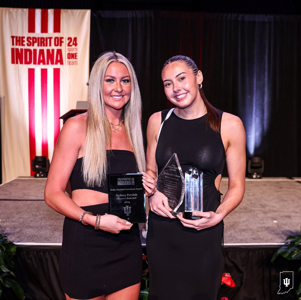 Congratulations to our #IUWBB honorees at the annual Night to Shine event! ⚪️ Sydney Parrish - Andy Hipskind Comeback Award 🔴 Mackenzie Holmes - 2022-23 Athlete of the Year + Director's Award