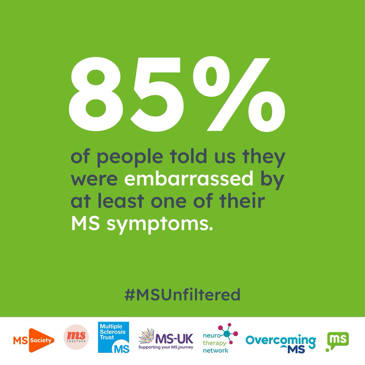 We surveyed over 1,400 MSers from across the country and found that 85% of them were embarrassed by at least one of their symptoms. Whether you have bladder issues or problems with walking, we want you to know that no symptom should too embarrassing to talk about...