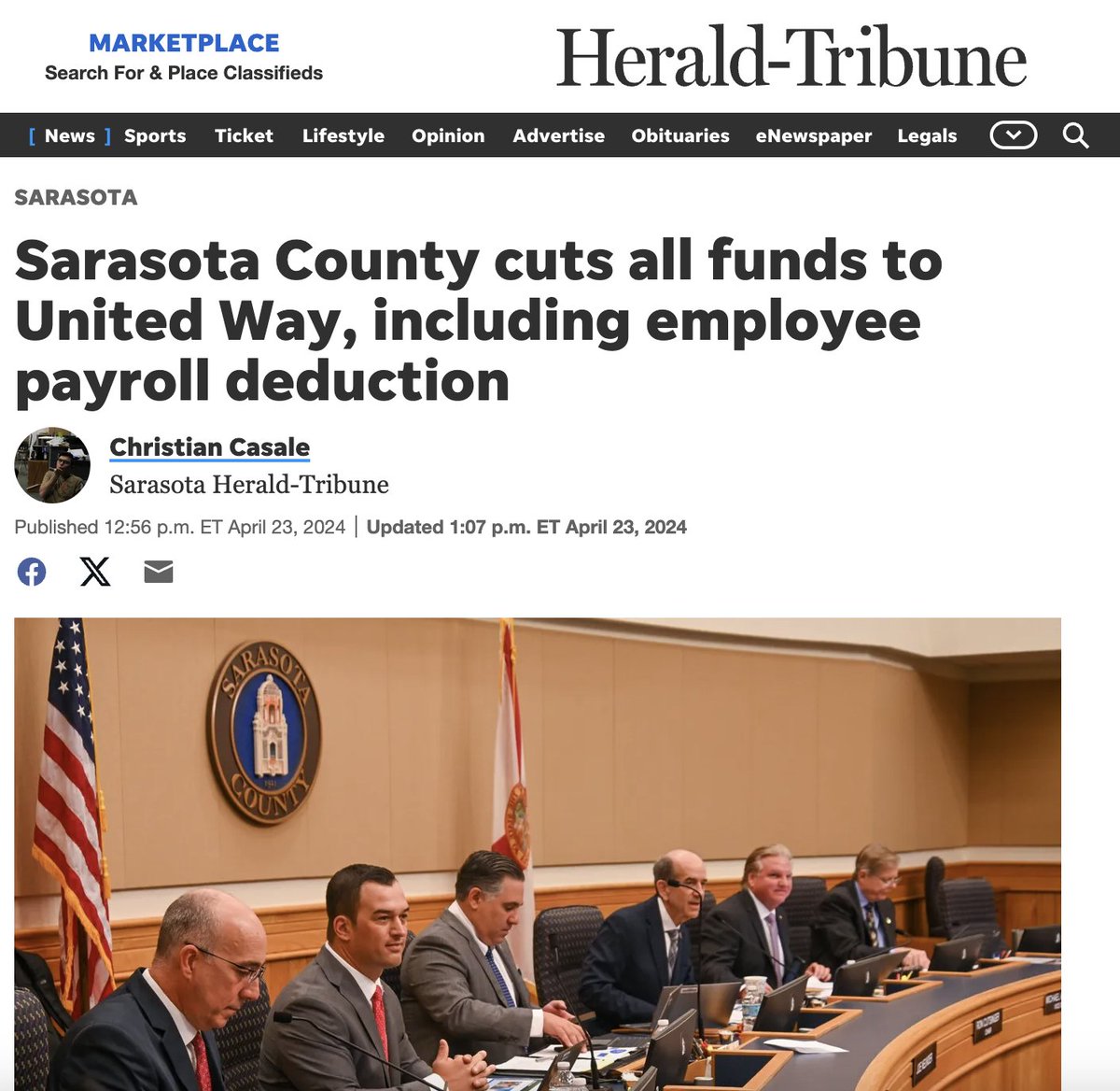 Anti-abortion extremism at it again, this time leading to Sarasota County cutting support to United Way because the 211 helpline lists Planned Parenthood as a resource. Just ridiculous and so very out-of-touch. Link: heraldtribune.com/story/news/loc…