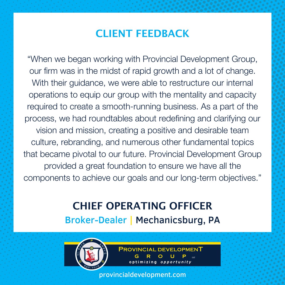 ProvincialDevGr's tweet photo. To learn more about the impact we've had on our clients, visit us online at https://t.co/FUguzu2qbc

#wealthmanagement #riafirm #financialadvisor #clientfeedback #leadership #growth #business https://t.co/EfzccEB4BR