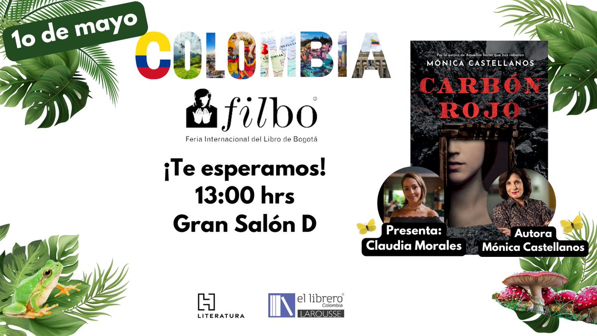 mcastellanos_60's tweet photo. Emocionada 🥰 por conocer a los lectores #colombianos en esta fiesta de la literatura #Feriadelibrobogotá #leerlanaturaleza ¡1o de Mayo No falten amigos de 🇨🇴! Acompañada por #carmenmorales 😊@hachettelivremx #laroussecolombia
#pastadeconchos #escritoramexicana #leer https://t.co/muDfZvsgc5