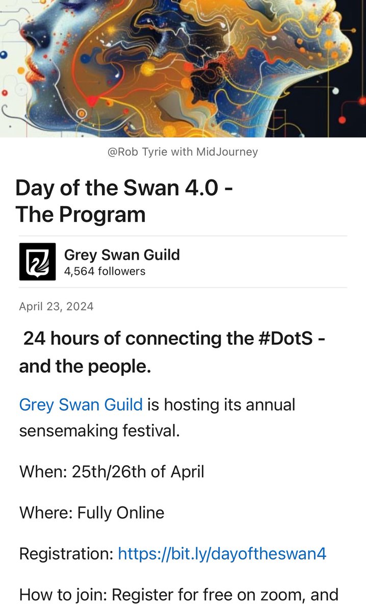 DrJRiddell's tweet photo. I’m participating in a 24 hour Guild of the Swan challenge, a “sense-making” conference that connects people engaged in systems change and visioning for a better future. I’m delighted to spend an hour (10amEDT) April 25 sharing the ten conceptual tools for Hope Circuits. Join us! https://t.co/DxfcktlZqM
