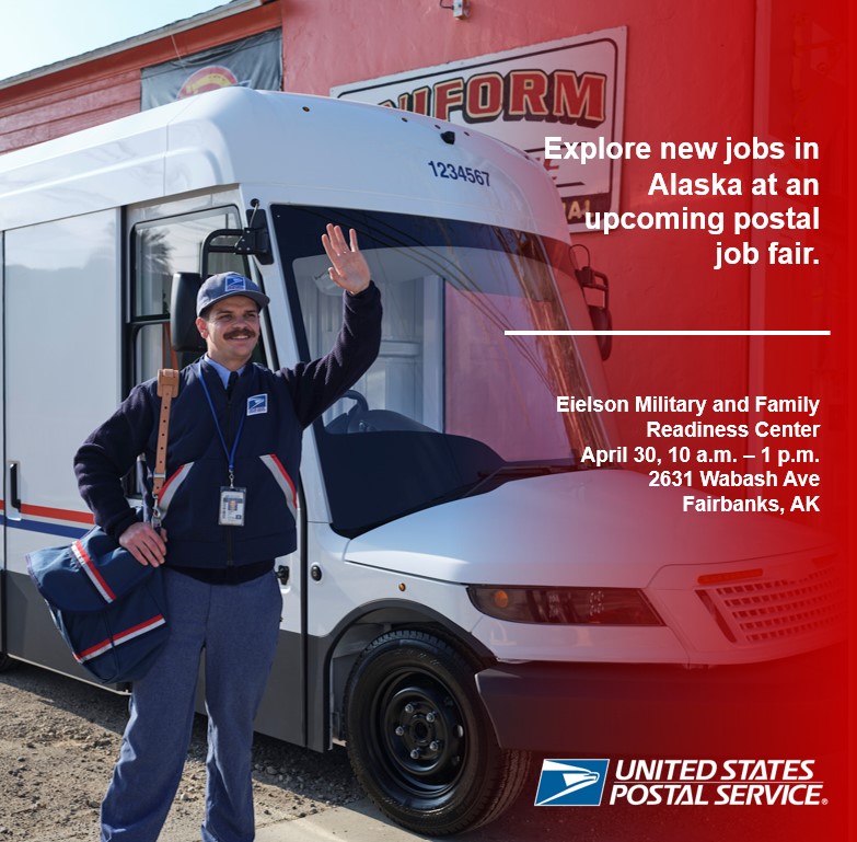 Explore new jobs in Alaska at an upcoming postal job fair. For tips on where and how to apply: b.link/applyforauspsj…

#USPSCareers #NowHiring #Jobs #JobSearch #Job #JobHunt #JobOpening #Hiring #Careers #Employment #opentowork #career #work