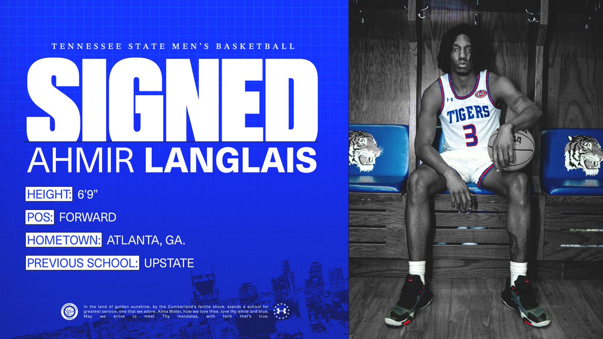 𝙎𝙞𝙜𝙣𝙚𝙙 🖊️ Welcome to the #RoarCity Ahmir Langlais, a transfer forward from USC-Upstate! ➡️ @ahmirlanglais #D2W