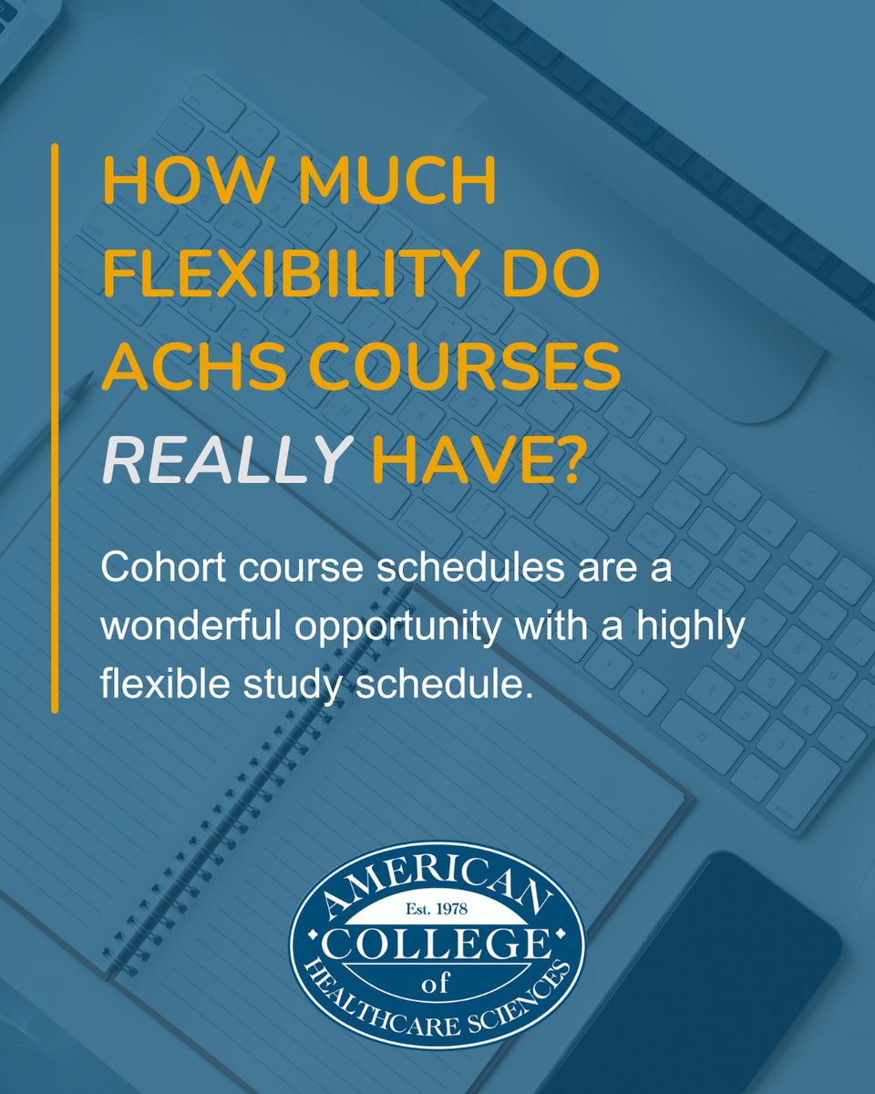 🗓️ Thinking about pursuing a holistic health degree but worried it won't fit your busy schedule? ACHS offers flexible learning options designed to accommodate your needs!  🔗hubs.li/Q02sDKNt0 

#ACHS #HolisticHealthDegree#FlexibleLearning #YourPace