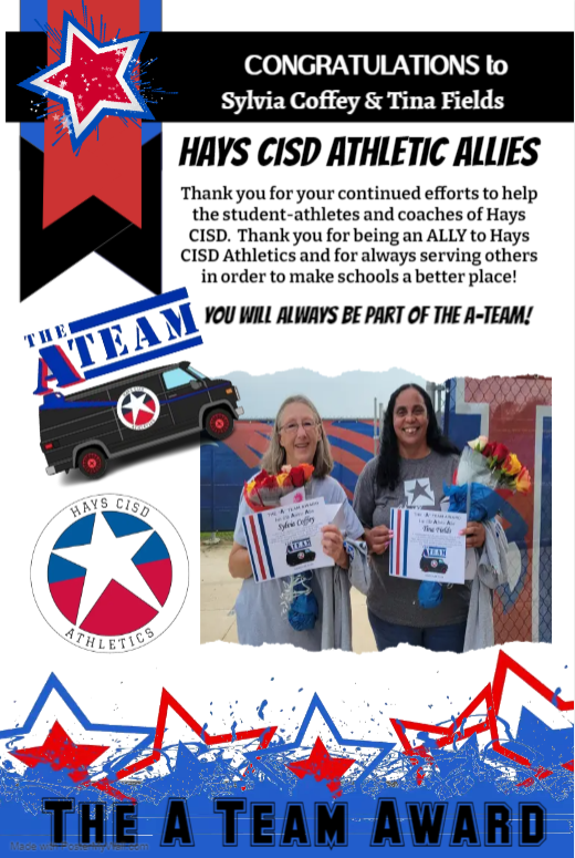 Sylvia Coffey and Tina Fields are as good as it gets <a href="/HaysCISD/">Hays CISD</a>.  They have served the district for 25 plus years and are the true definition of an Athletic Ally!  They work athletic events all year long!  Thank you to two of the best! <a href="/CoachLMoffett/">Lance Moffett</a> <a href="/drwrighthays/">Dr. Eric Wright</a> #Ateam