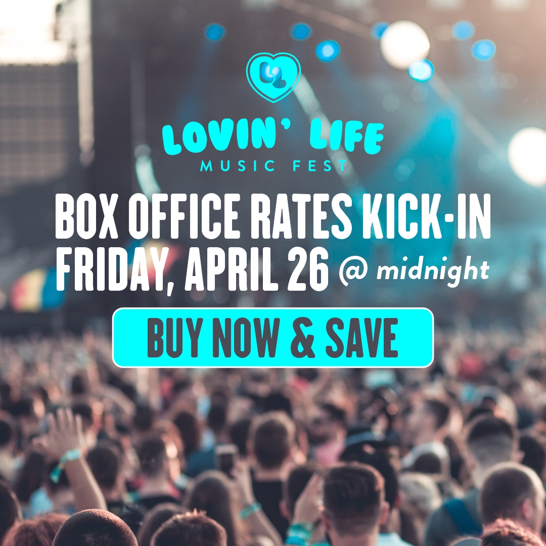 Don’t miss out on this Charlotte party May 3-5! Lock in your tickets NOW before our Box Office Rates KICK IN this Friday, April 26 at midnight! This is the LOWEST ticket prices will be, we can’t wait to party with you guys – lovinlifemusicfest.com. 🙌🚨🎉