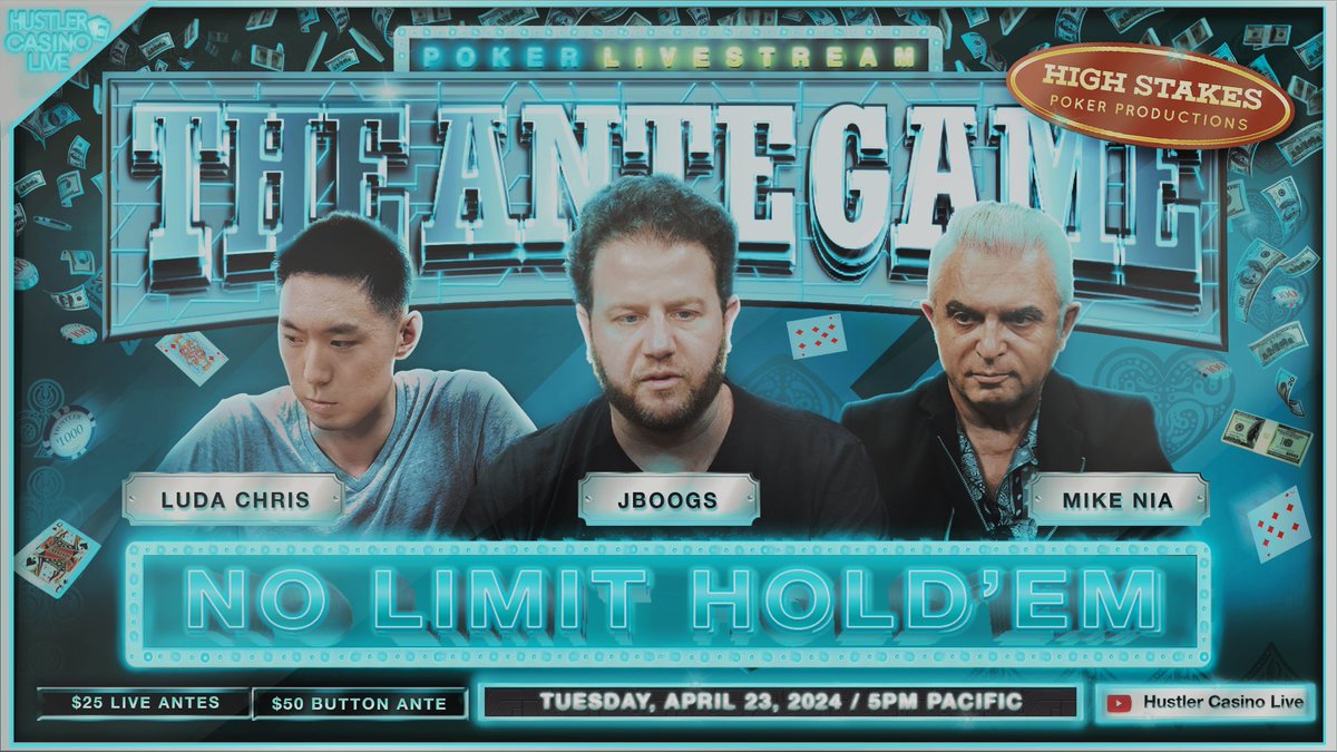 TONIGHT!! THE ANTE GAME!! TILTED TUESDAY!! Luda Chris JBoogs Mike Nia @MikeXpoker @daloveman @NickVertucciNV Big John Dr. H Commentary by @ChristianSotoNJ Watch it here: youtube.com/live/KnrUgMztn…