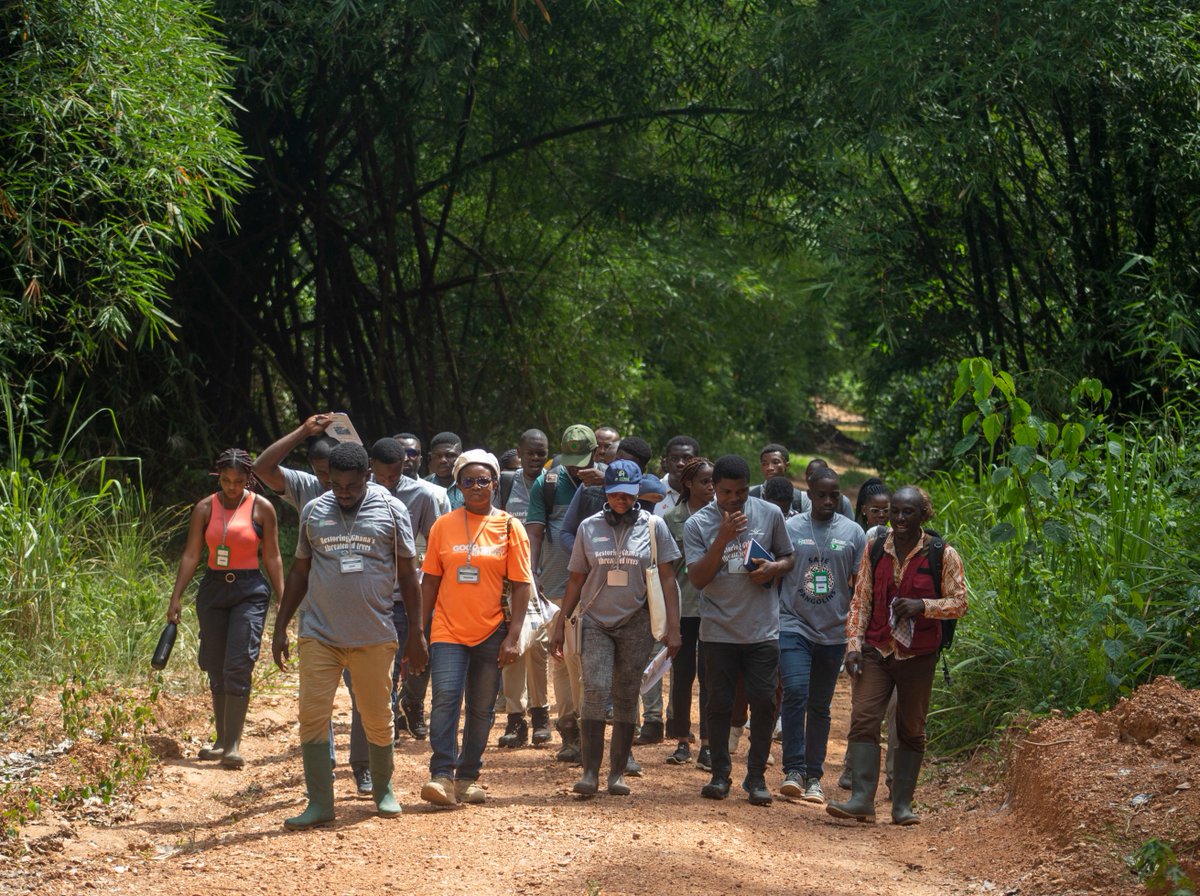 On Friday, the participants of our #forestrestoration training embarked on a study trip to Bobiri Forest Reserve, where they witnessed real-life impact of restoration efforts.  Participants were grouped to access various forest health indicators. 
#Capacitybuilding