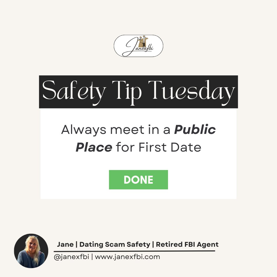 Janexfbi's tweet photo. Remember to put safety first! 

When planning that exciting first date, prioritize your well-being by opting for a public setting.

#avagorczyk #loveavagorczyk #grammyjanelovesavagorczyk #OnlineDating #DatingScams #Catfish #FBI #ScamAlert #OnlineSafety #DatingTips #InternetSafety https://t.co/mnq7TT2ugI