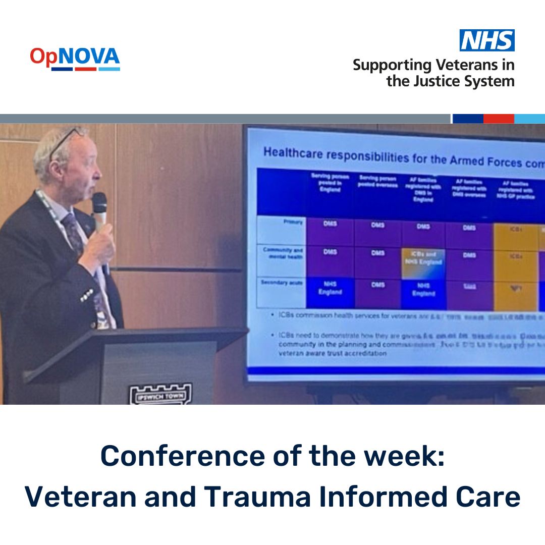 #OpNova gives veterans in the justice system a voice in shaping support pathways. The @NHSEngland 'Veterans and Trauma Informed Care Conference' was a great example of sector colleagues sharing insights and best practices. New article: Get to know Op NOVA: loom.ly/Ecejorc