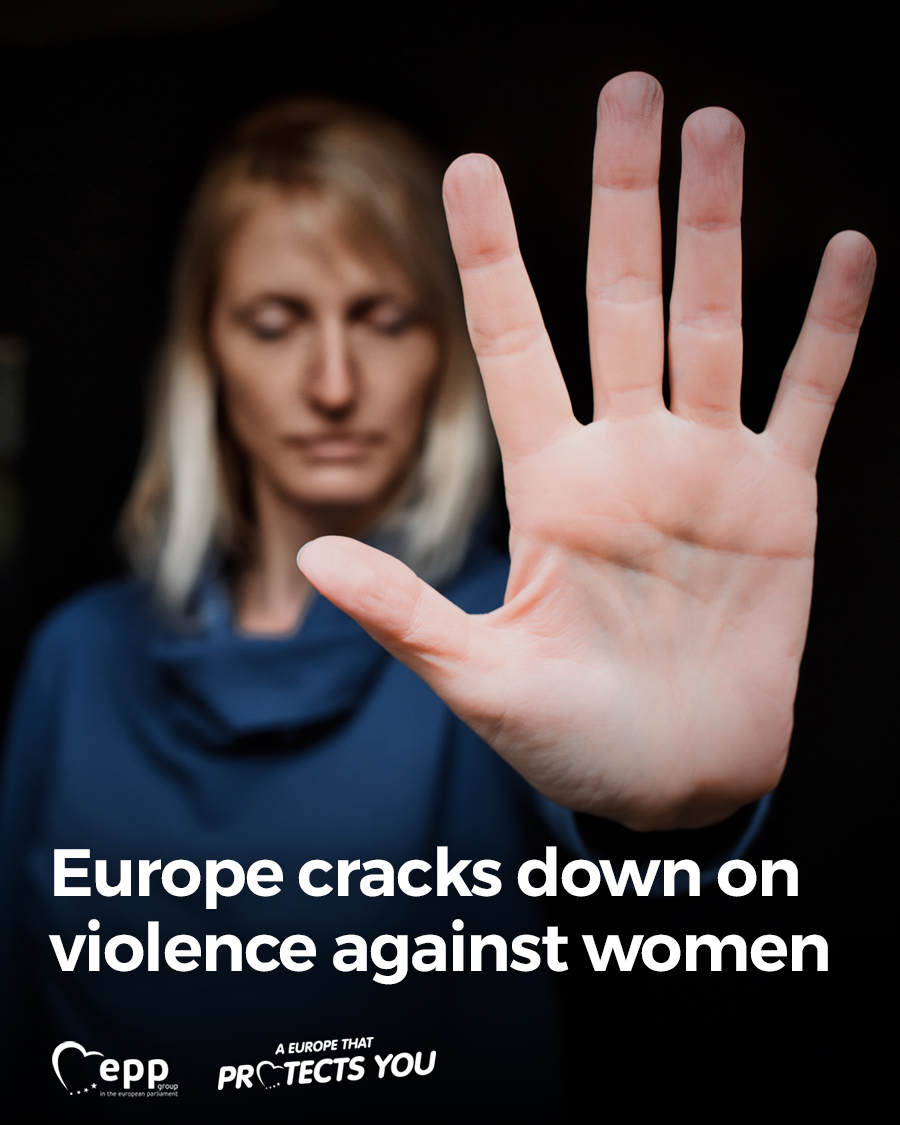 This week, the European Parliament will vote the first ever EU law on violence against women.

The new #EndVAWG law includes:
🛑measures to prevent rape
🛑stricter rules on cyber violence
🛑improved support for victims

Read @FitzgeraldFrncs’s statement: epp.group/vyor4bn7