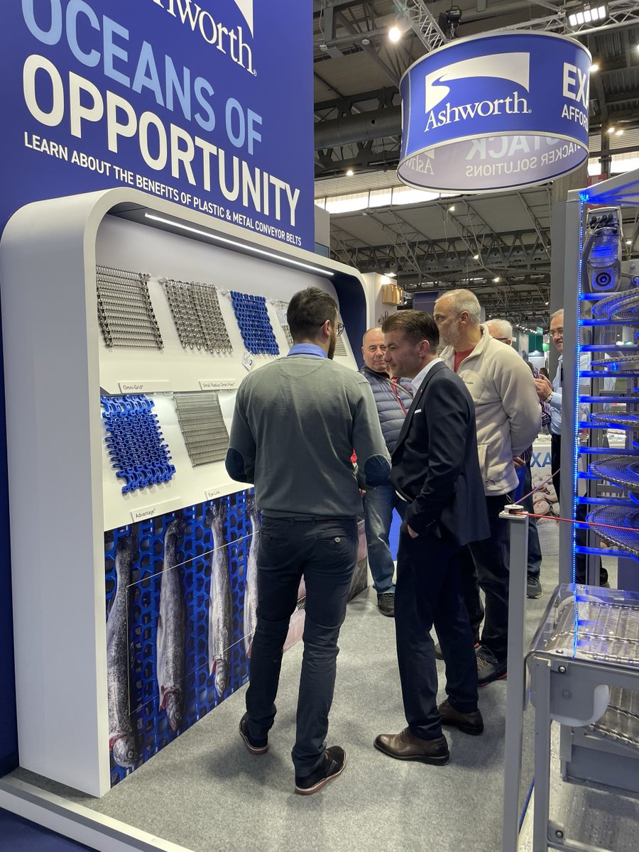 AshworthBros's tweet photo. What an amazing first day at The Global Seafood Expo in Barcelona! We'll be back tomorrow, just follow the waves of visitors to Stand 3PP601 🌊🦀🦐🐟
#SEG24 #biere #exactastack #posidrive #ashworthbelts https://t.co/pmUJKONB5l