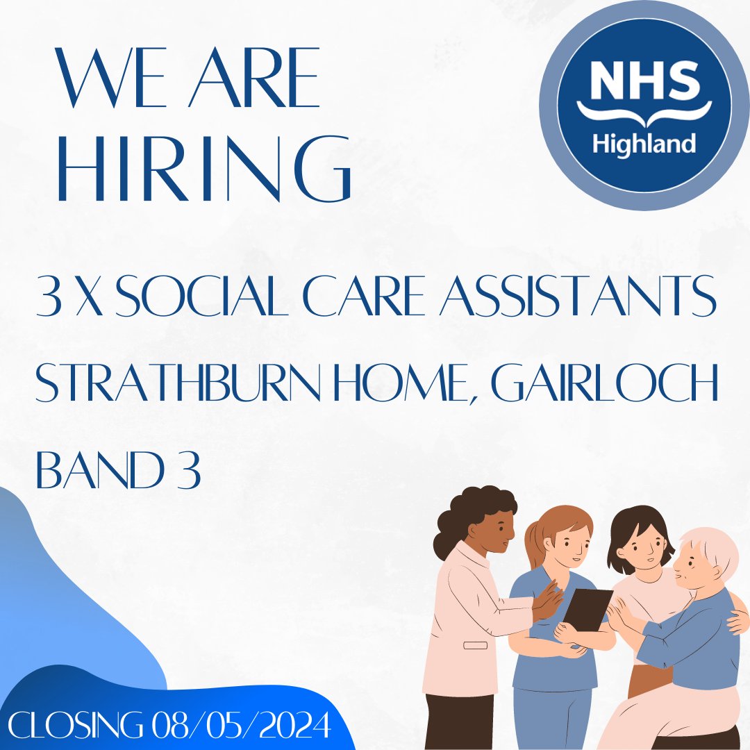A great opportunity has opened up for 3 full time Social Care Assistants in Strathburn Home.  Link to apply: apply.jobs.scot.nhs.uk/Job/JobDetail?…