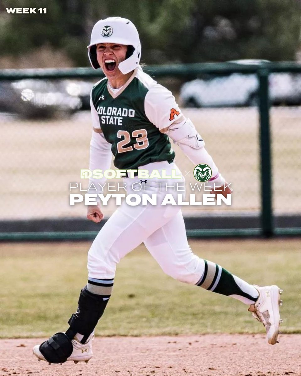Player of the Week: Peyton Allen, Colorado State

The 5th-year senior was perfect at the plate, helping lead her team in a 30-run offensive explosion against San Jose State.

<a href="/CSUSoftball/">Colorado State Softball</a> 

🔗 d1sb.co/3UjId8m