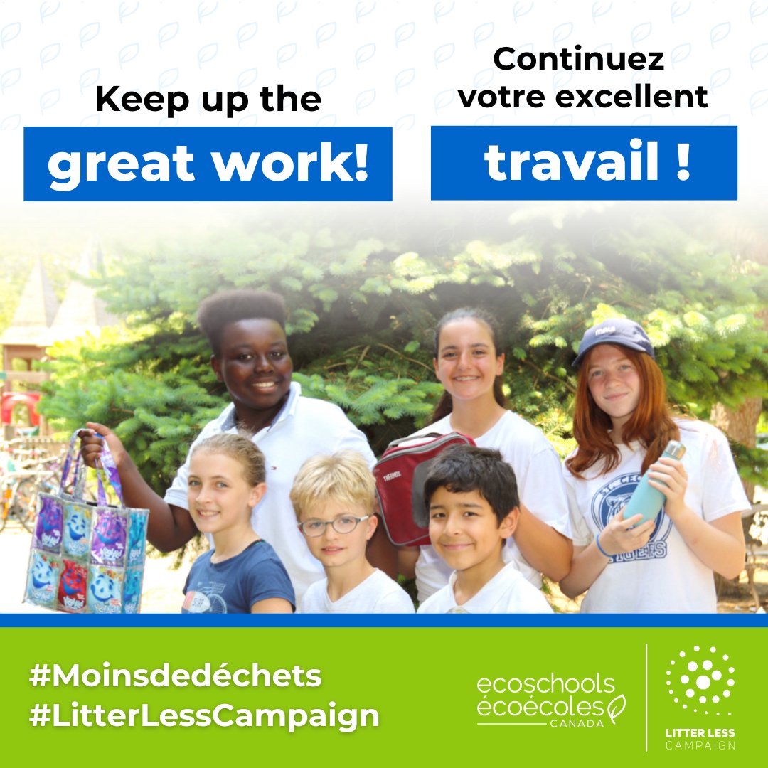 Keep up the great work and be a part of our #LitterLessCampaign by adding 3 Waste Actions to your EcoSchools plan. Learn more about the campaign and stay involved at ecoschools.ca/litter-less. 🌿💚