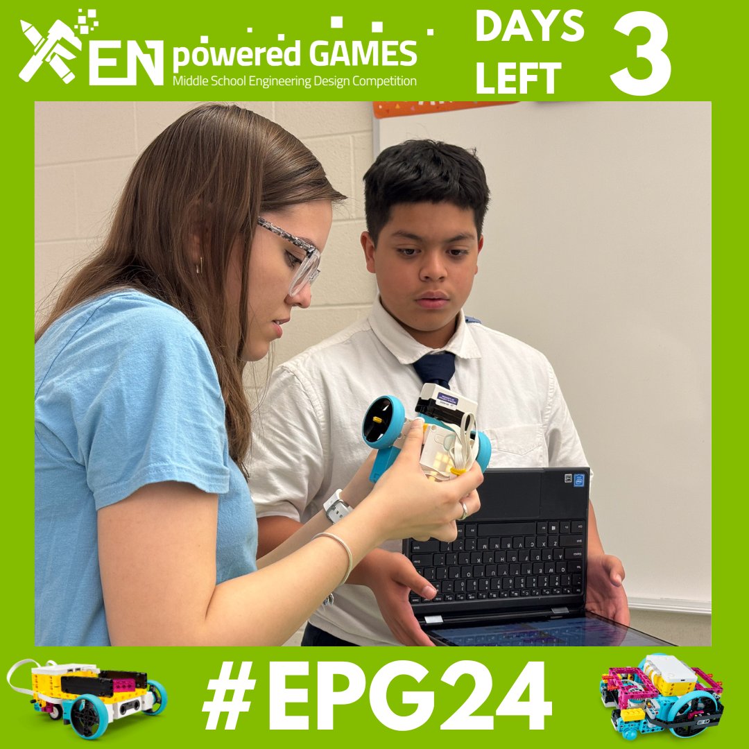 🌟 Only 3 days until the 7th Annual ENpowered Games! Don't miss this Friday, April 26th, as our students compete for the grand prize! 💡🏆

 #EPG24 #ENpoweredGames #ProjectSYNCERE #STEM #Engineering #Chicago #Nonprofit