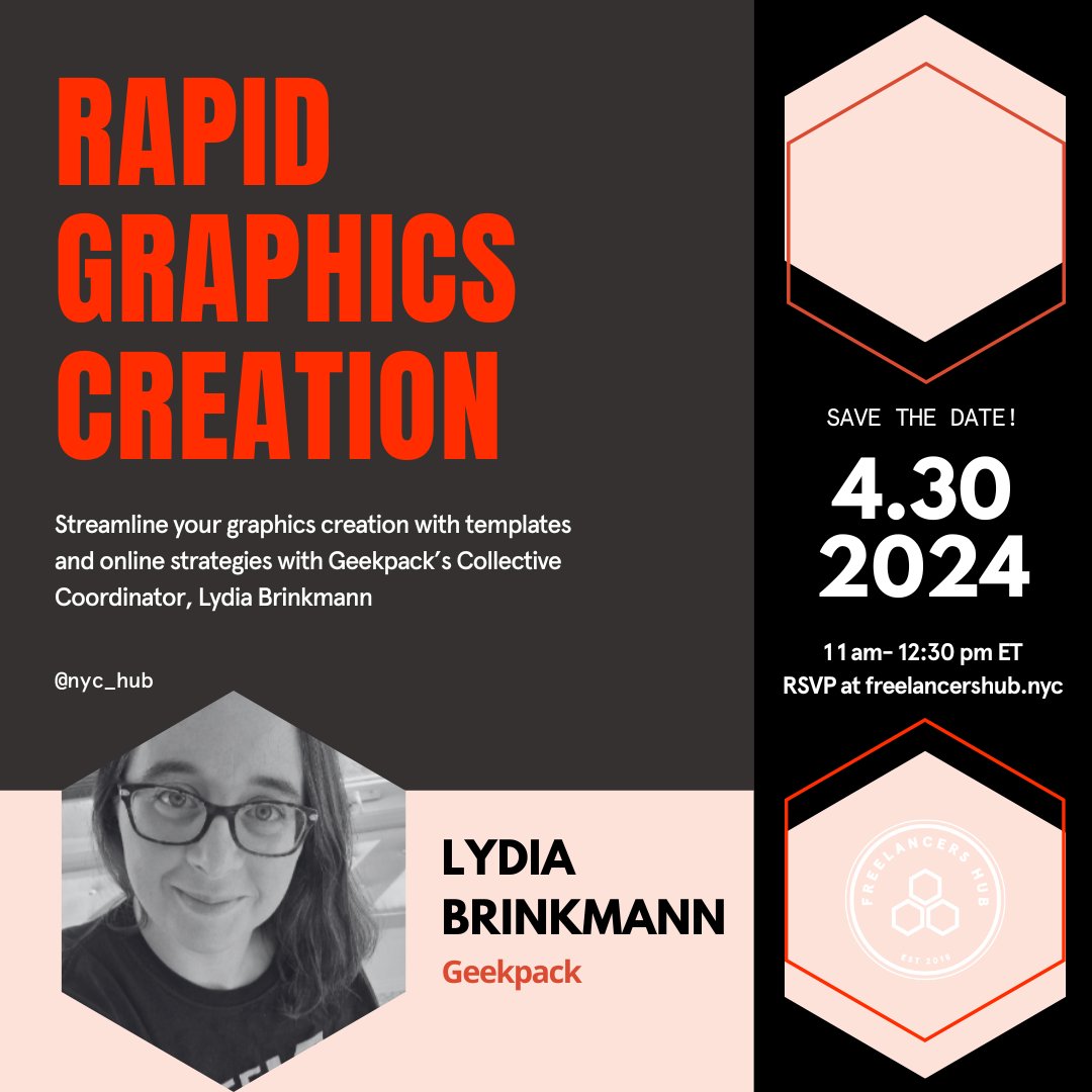 Are you leveraging all of Canva's features to your benefits? Join Lydia Brinkmann of @geekpack on 4/30 at 11am to learn how to use built-in tools & templates to create content for your social profiles quickly and easily. RSVP for this virtual workshop at: eventbrite.com/e/rapid-graphi…