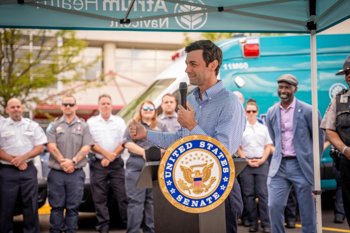 NEWS: Sen. Ossoff brought Republicans and Democrats together to deliver resources to help @AtriumNavicent purchase 4 new EMS vehicles to strengthen emergency care in Macon-Bibb, Twiggs, Jones, and Treutlen Counties.