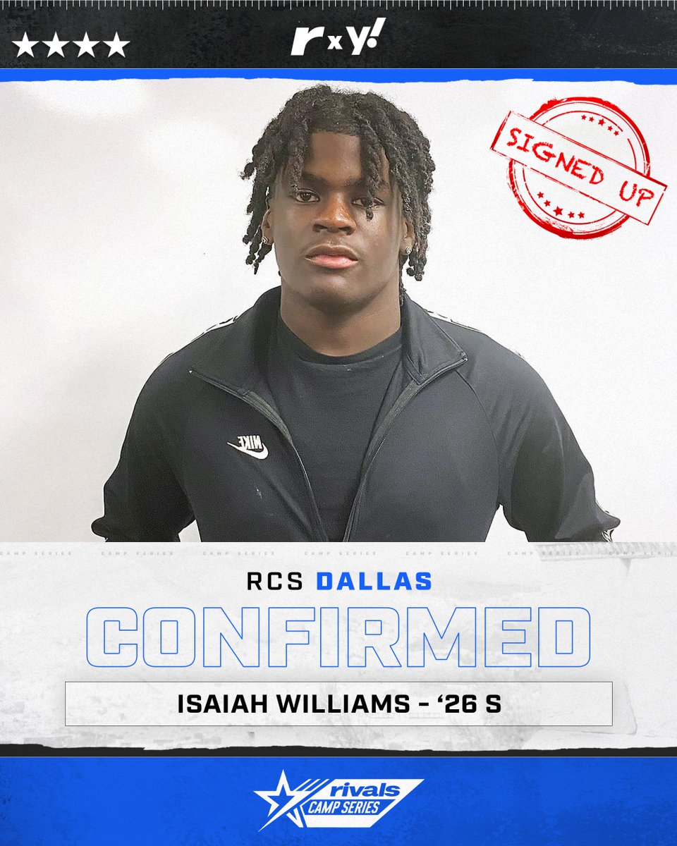 🚨CONFIRMED✍️ 4🌟 Isaiah Williams is signed up and ready for April 28th 🔥💪 @MarshallRivals | @adamgorney | @WilsonFootball | @TeamVKTRY | @ncsa | @isaiah12__