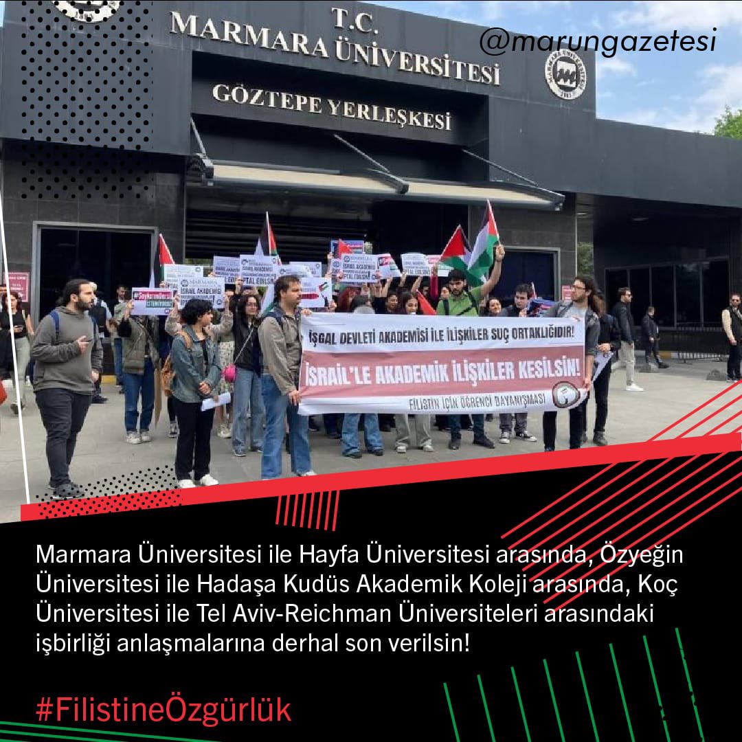 Marmara Üniversitesi öğrencileri olarak sesleniyoruz!

#filistineözgürlük #israilboykot