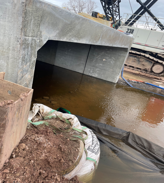 NYSDOTI81's tweet photo. A progress report from the northern interchange. 🚧🏗

📷#1: Mud Creek is now flowing through this completed culvert
📷 #2: Embankment work needed for new bridge construction
📷#3: Crews work on placing and setting a precast retaining wall https://t.co/TBETHPFsrF