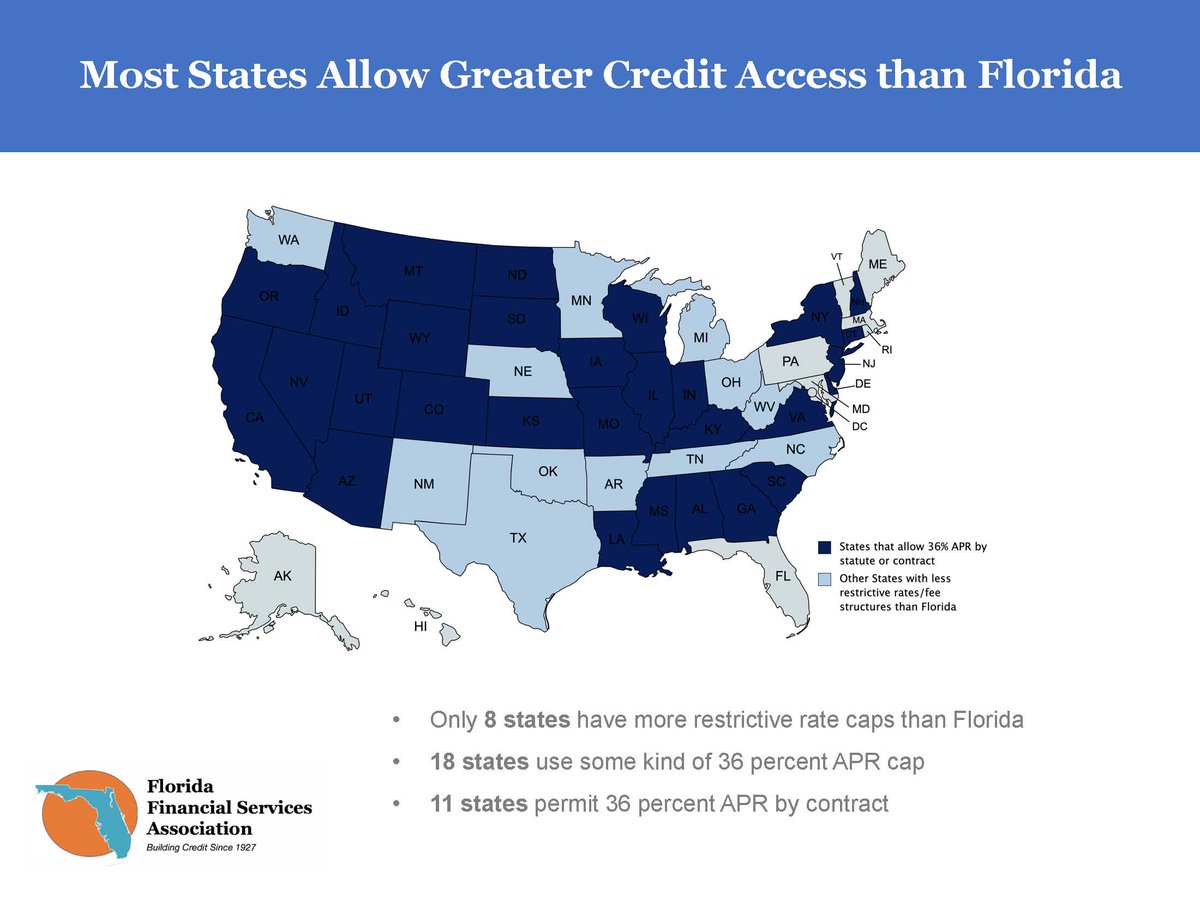 Everybody likes a map, unless it shows that your state (Florida) is behind 42 other states in regard to responsible access to credit. #florida #loans #lending #finance #financialservices #consumerfinance