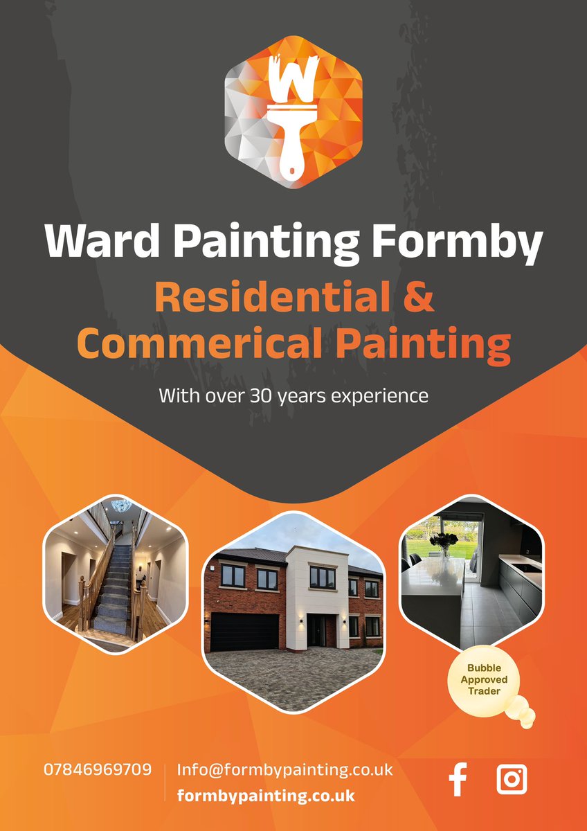 We would like to welcome Ward Painting Formby as our latest trader to join the Bubble Approved Trader platform. Formby’s finest tradespeople that have earned our esteemed accreditation. #Formby #PainterFormby formbybubble.com/paintinganddec…