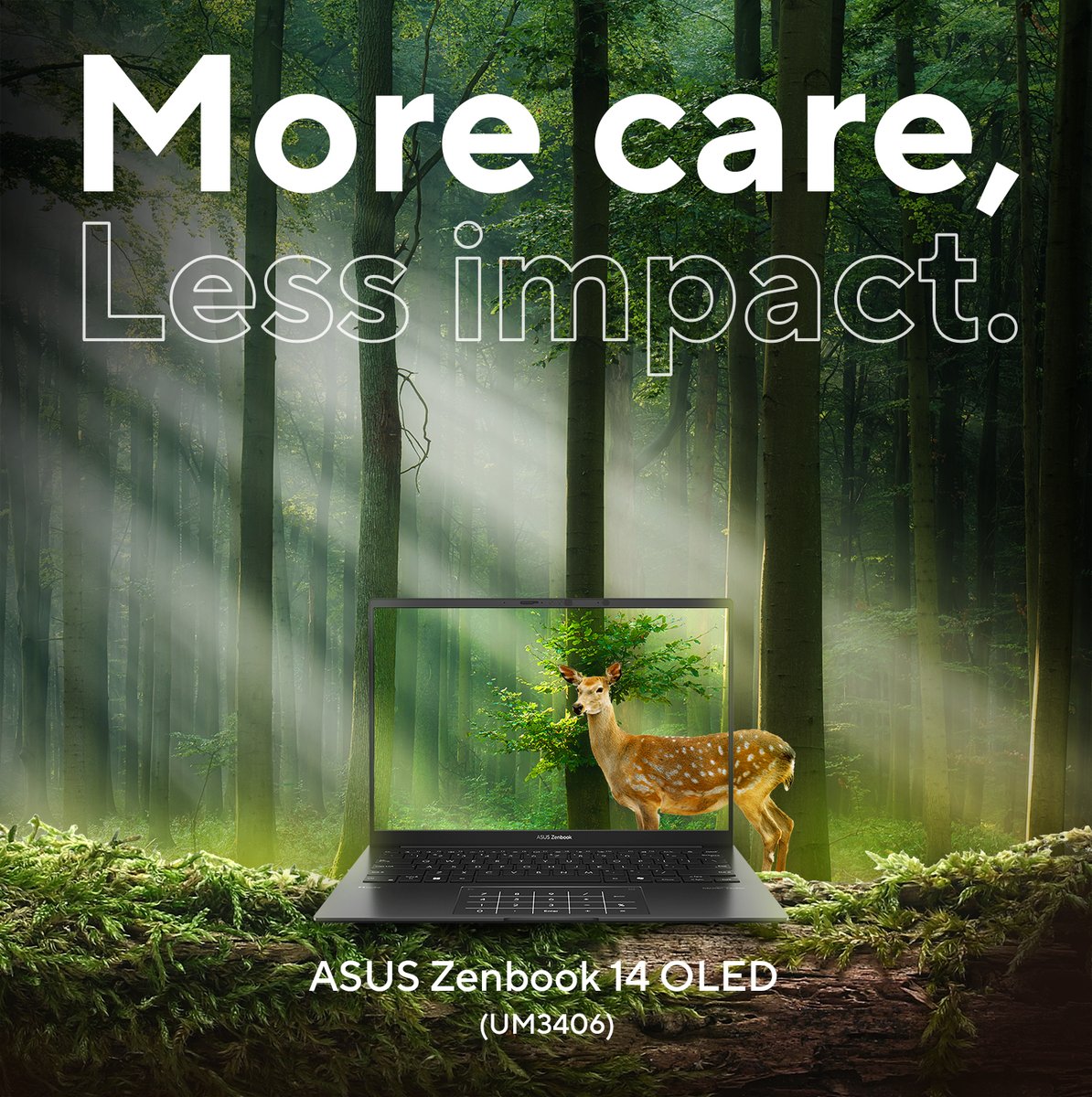 Diseño hermoso, impacto ambiental mínimo. 🌿 #ASUSZenbook14OLED