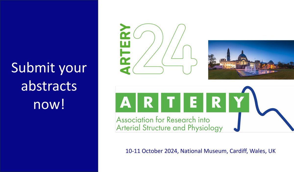 We are now accepting abstract submissions for #ARTERY24 Submission deadline 14th June (midnight BST). cconline.eventsair.com/PresentationPo…