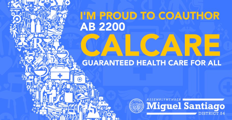 We must make sure healthcare is a right, not a privilege. 

That’s why I’m proud to co-author Asm. @Ash_Kalra’s #AB2200 to bring single payer healthcare through #CalCare!