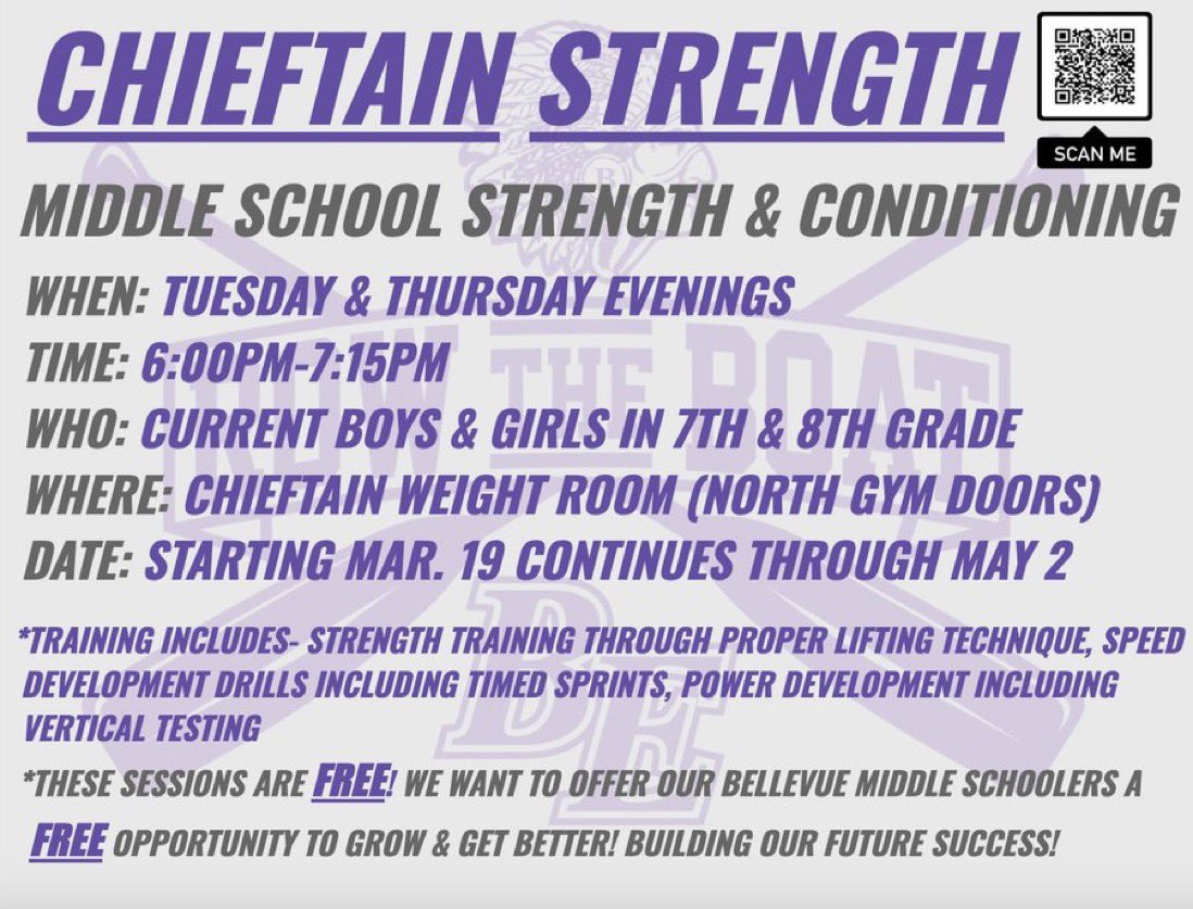 Back to Changing Our Best with the middle schoolers tonight!

Awesome having them in the Chieftain Weight Room!  Very cool to see how they’ve grown throughout the program!

Just a few opportunities left to gROW!

#StrengthAndConditioning #MiddleSchool #ChieftainStrength