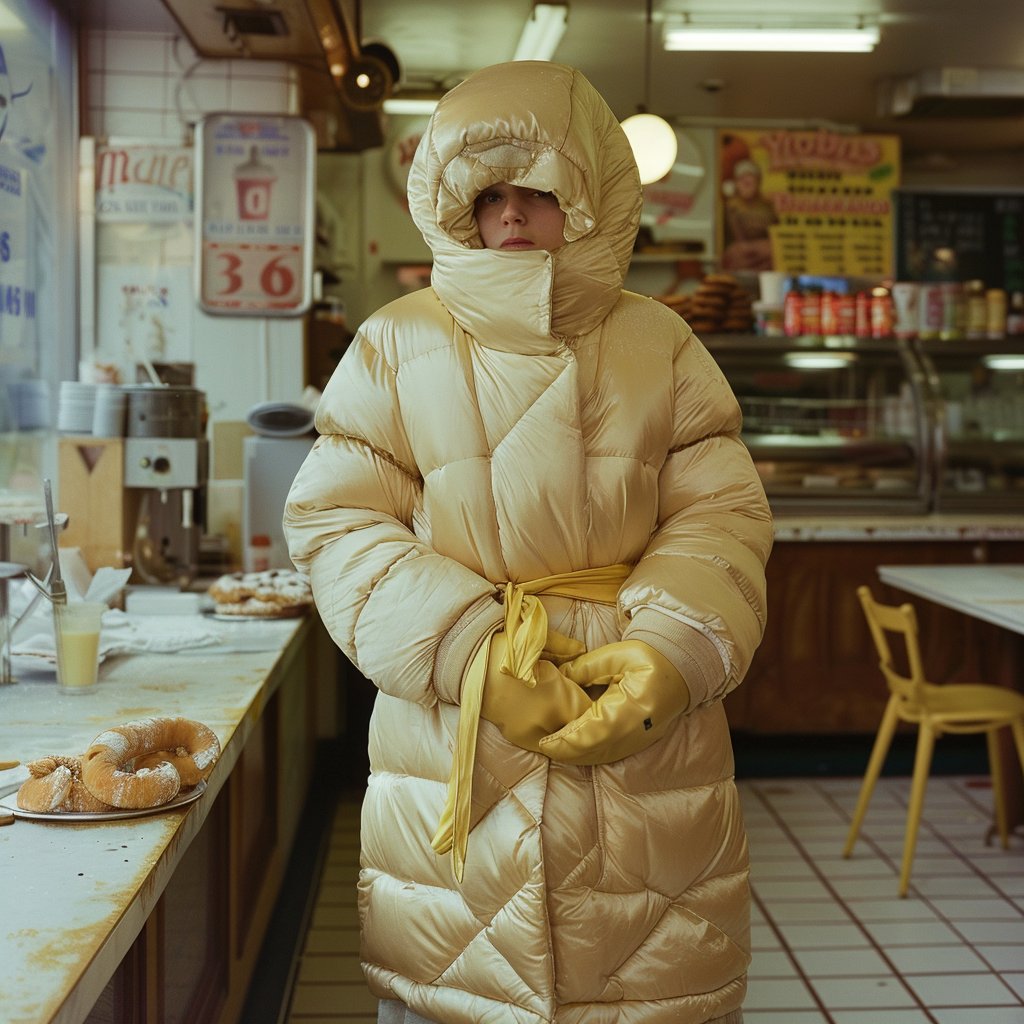 20 images of gorgeous women in a NY deli wearing yellow puffy down...

Follow us for more great content

#downcoat #puffercoat #nyc #newyork #manhattan #deli #winteroutfit #winterfashion #aiart #midjourneyart
