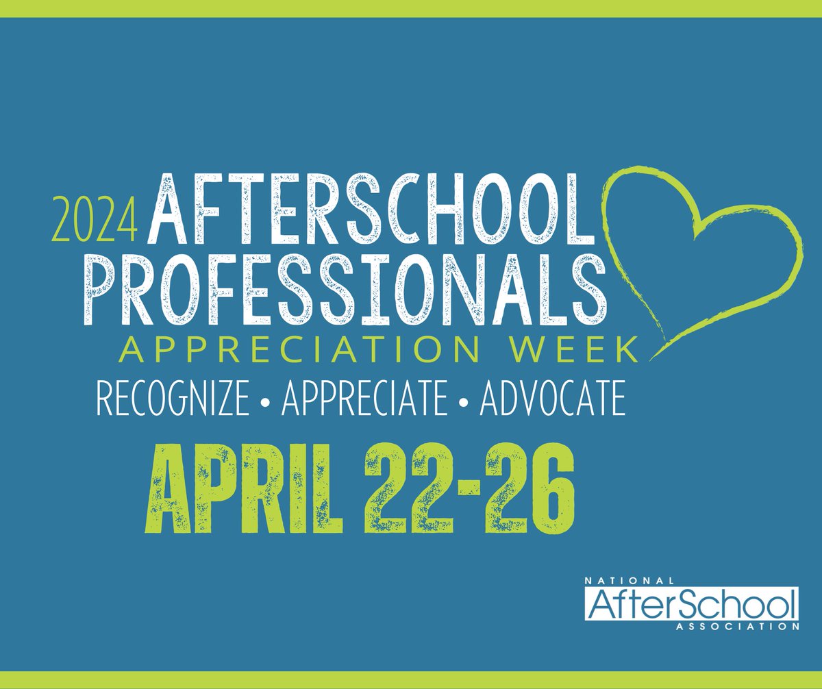 Happy Afterschool Professional Appreciation Week! Let's honor the dedication, passion, and hard work of afterschool educators who shape young minds and enrich communities every day. Thank you for your invaluable contributions! #AfterschoolProfessionalsRock #OutOfSchoolTime