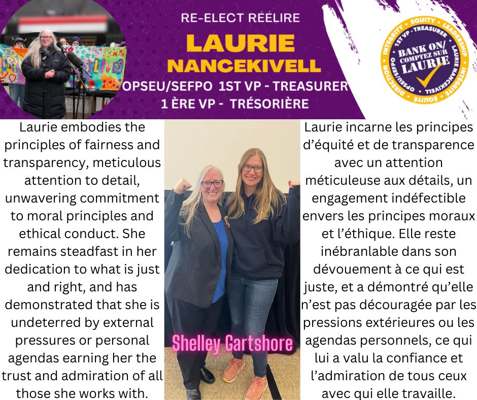 Always encouraged by your support. Thank you, Shelley! For more information check out BankOnLaurie.ca 
ComptezSureLaurie.ca