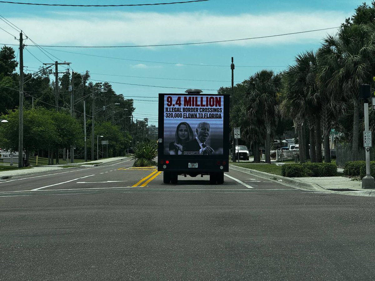 This is what will welcome Biden today as he speaks on abortion at a Tampa community college. This has been circling Biden’s speaking venue non-stop today. “DON’T FORGET LAKEN RILEY” “REJECT SOCIALISTS”