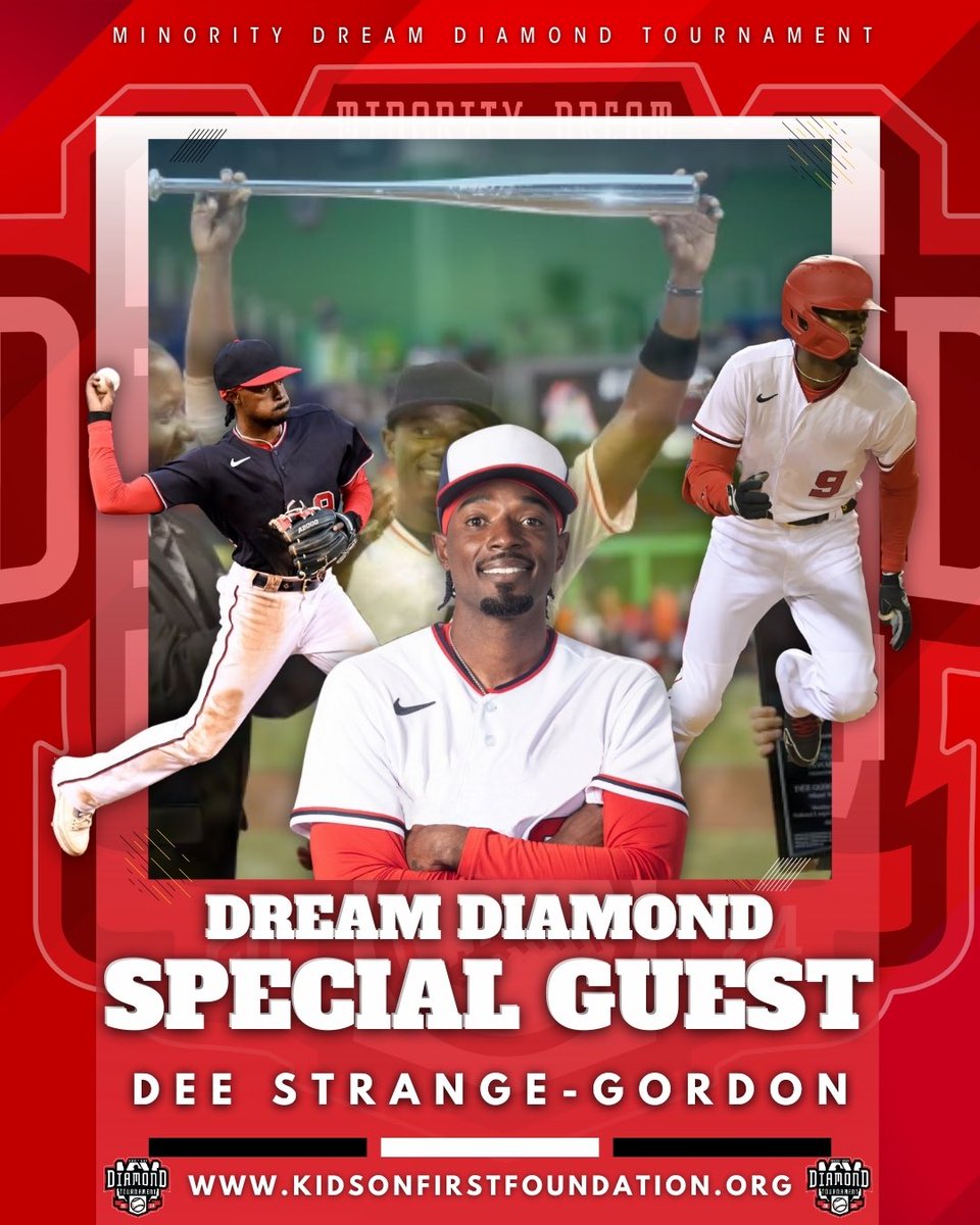 We can’t wait to see Dee Gordon at the Inaugural Minority Dream Diamond Tournament! 🙌🏽⚾️ ✨ National League Batting Champion (2015) 🥇 Gold Glove Award (2015) 🥇 Silver Slugger Award (2015) ⭐️ All-Star Game Selection (2014, 2015) ⚡️ Stolen Base Leader (2014, 2015)