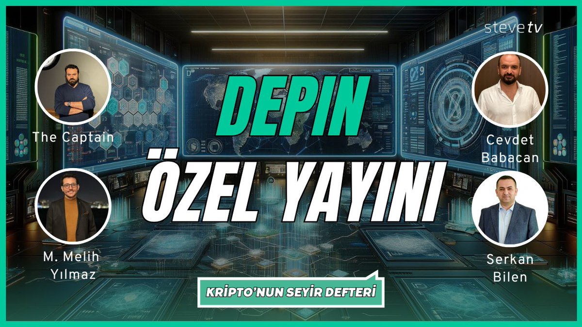 📌 Çarşamba akşamı saat 21:00'de, 'Depin ve Depin projeleri nelerdir' özel yayınına katılın! 🌟 İki özel konukla beraber sizlerle olacağız. @_TheCaptain___ /@m_melih_yilmaz konuklar: @runnercareful , @s3rkanbil3n 📺 Yayını kaçırmayın! #Depin #CanlıYayın